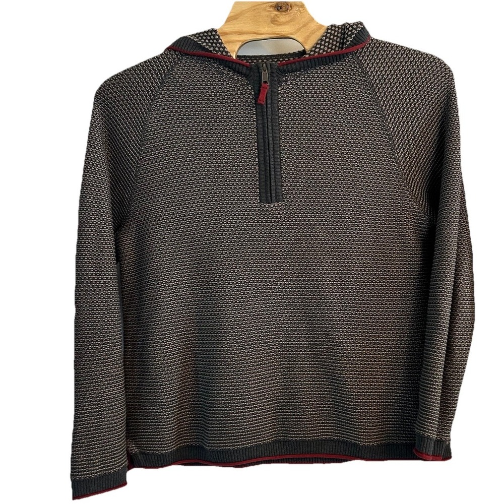 Carbon 2 Cobalt Sweater 1/4 ZIP Hoodie Mens Size XL Pullover Gray Knit Cotton